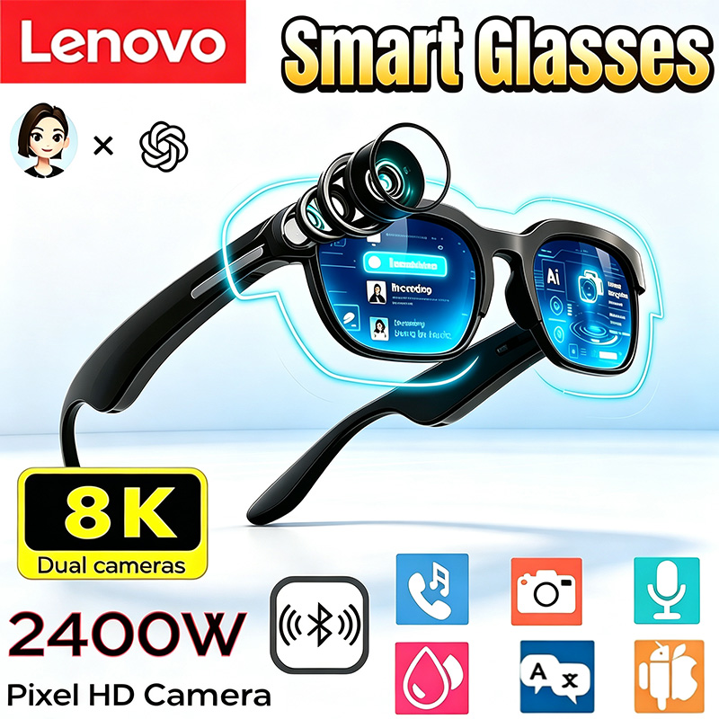 Smart Glasses Lens - Lunettes intelligentes Lenovo avec caméra 2400W,