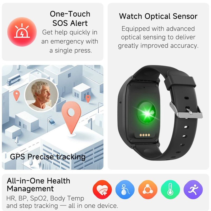 Montre GPS d'alarme 4G pour pe - Fall Detection Watch avis et prix